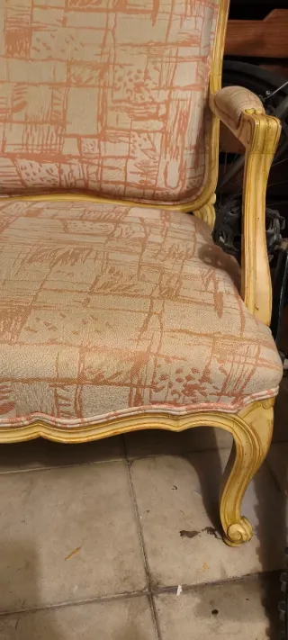 2 x Sillones vintage tela y madera