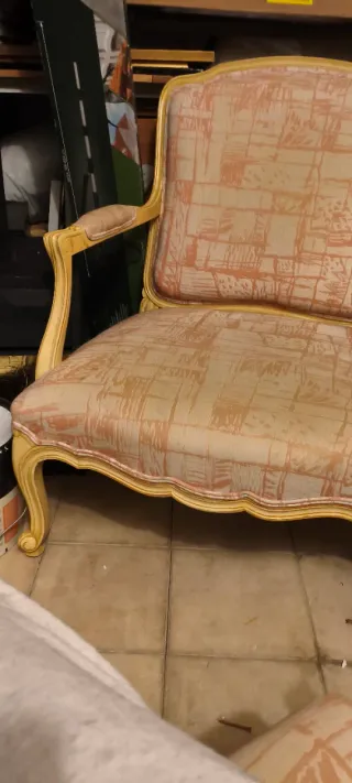 2 x Sillones vintage tela y madera