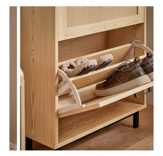 Zapatero Rattan y Madera Nuevo (sin usar)