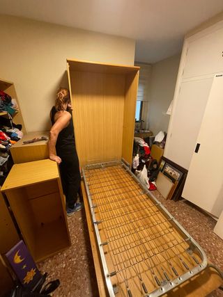 Armario de madera con 2 puertas Cama de 90x190