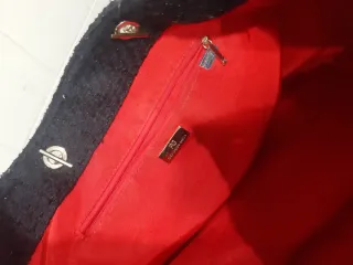 Bolso azul noche tweed con cadena