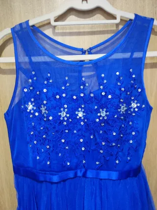 Vestido de fiesta azul largo