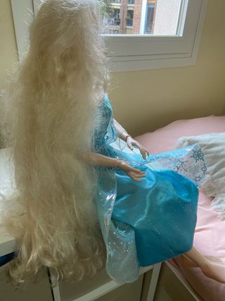 Muñeca Elsa  Frozen Grande 80cm + peluche pequeño