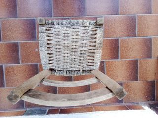 Sedia da bambino vintage in legno / paglia