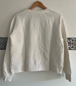 Sudadera Stradivarius Mujer Blanca Happiness