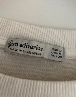 Sudadera Stradivarius Mujer Blanca Happiness