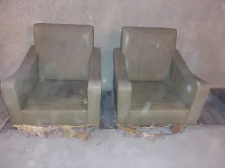 2 Sillones Antiguos Tela Madera