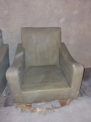 2 Sillones Antiguos Tela Madera