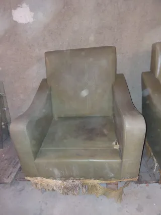 2 Sillones Antiguos Tela Madera