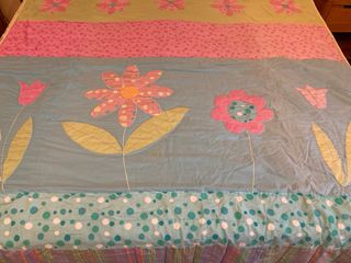 2 Colchas Cama 90 Flores + 2 cuadrantes