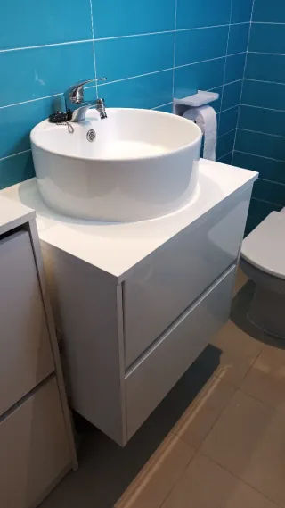 Conjunto Lavabo + Mueble Baño Gris