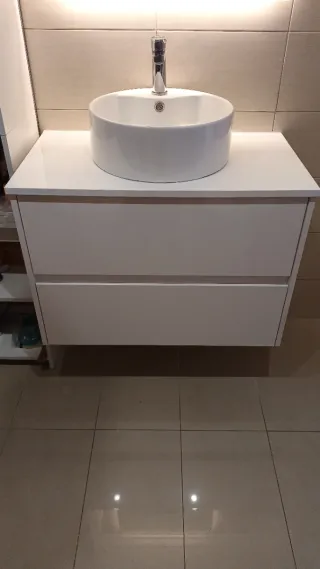 Conjunto Lavabo + Mueble Baño Gris