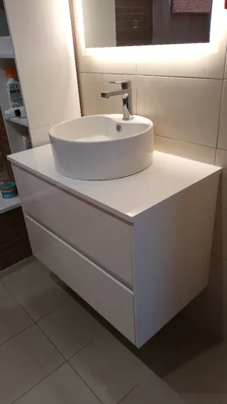 Conjunto Lavabo + Mueble Baño Gris