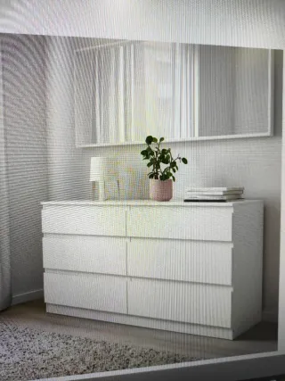 Cómoda IKEA, modelo KULLEN, blanca, 6 cajones.