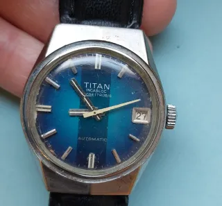 Orologio Titan Automatico Data Blu