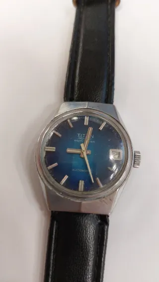 Orologio Titan Automatico Data Blu