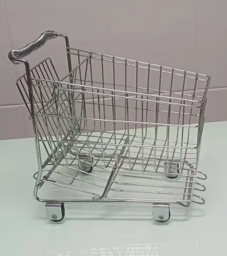 Carrito de compra mini metálico