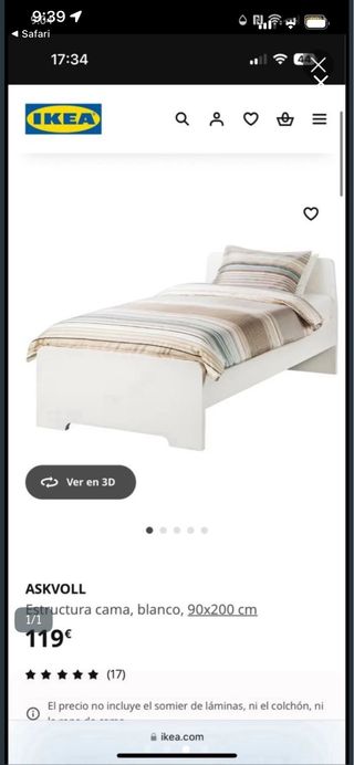 Cama individual 90x200 ASKVOLL IKEA