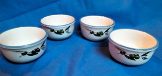 Set 4 ciotole ceramica decoro olive