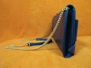 Bolso Cartera Azul Marino con Lazo