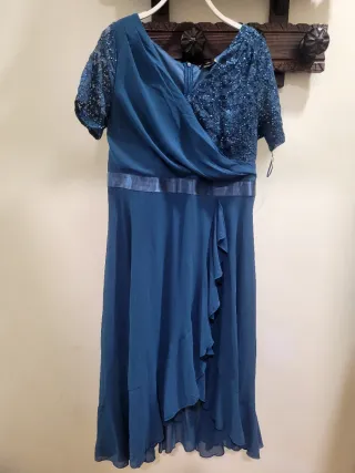 Vestido fiesta azul petróleo