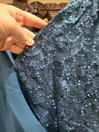 Vestido fiesta azul petróleo