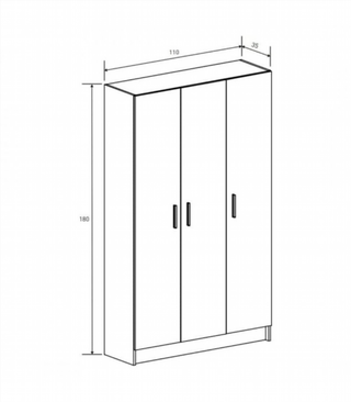 Armario Multiusos Escobero 3 Puertas. Blanco