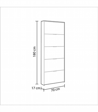 Zapatero Alto 5 Trampones. Blanco Brillo