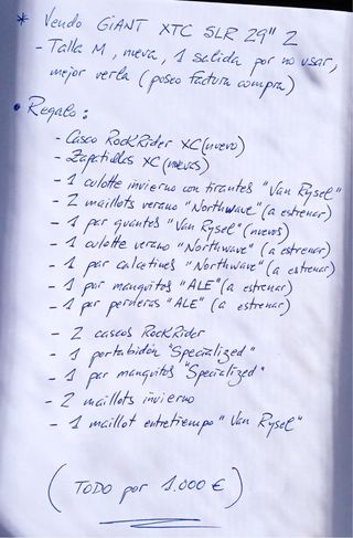 Bicicleta Giant XTC SLR 29 2 Talla M