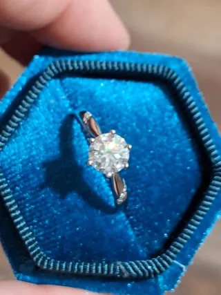 Anello Moissanite Acciaio + Certificato