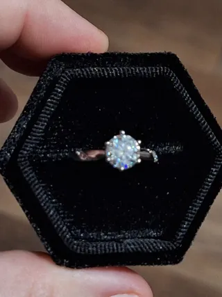 Anello Moissanite Acciaio + Certificato