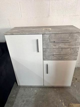 Aparador gris y blanco nuevo