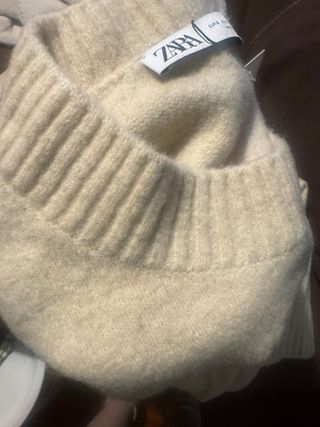 Jersey Zara beige lana suave Talla S