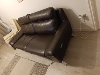 Sofá reclinable eléctrico de piel