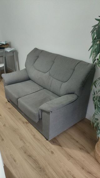 Sofá 2 plazas tela gris Shiito