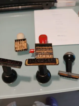 5 tampones con Sujetador Metálico vintage