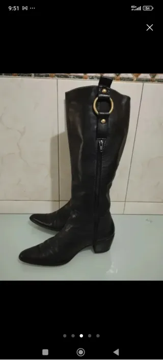 Botas de piel negras talla 38