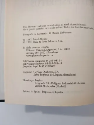 La Casa De Los Espíritus Obra Completa; Volumen...