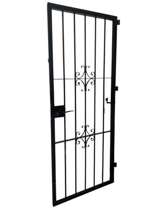 Puerta de hierro de seguridad con cerradura