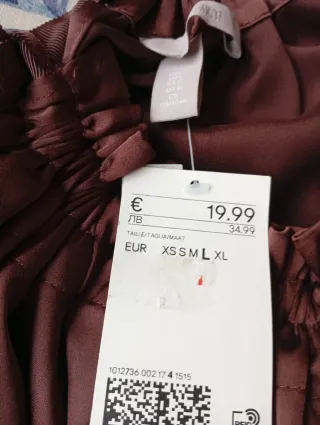 Blusa H&M Talla L Nueva Marrón