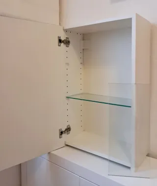 Mueble de Baño Espejo Blanco con estantes de crist