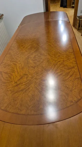 Mesa de madera comedor extensible y 6 sillas