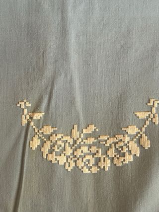 Juego de sábanas bordadas azul