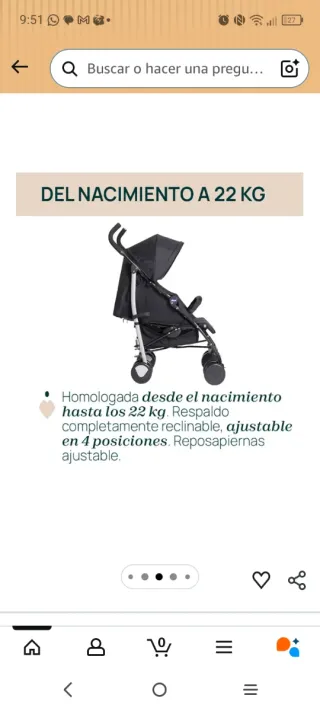 Carro Paseo Chicco Echo Lite 0-22kg
