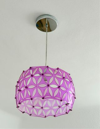 Lámpara juvenil lila y plata Leroy Merlin
