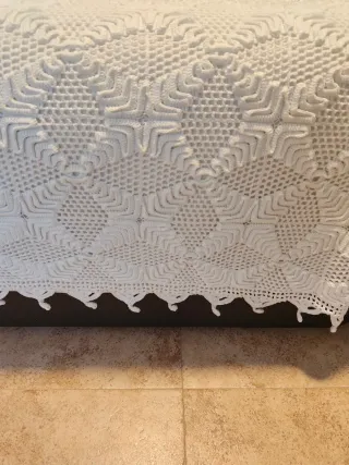 Colcha ganchillo blanca cama de 90  o 105