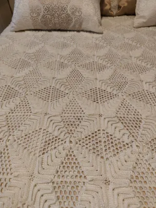 Colcha ganchillo blanca cama de 90  o 105