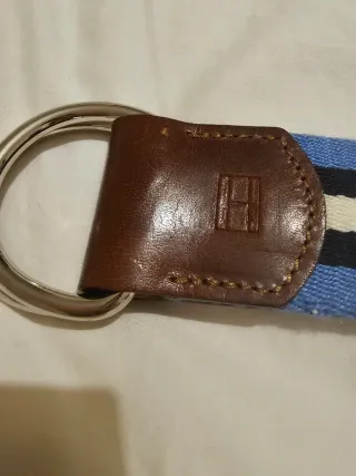 Cinturón Tommy Hilfiger Rayas Azul Blanco Negro