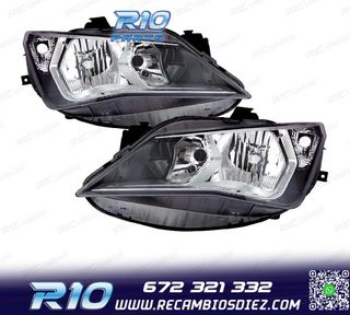 FAROS PARA SEAT IBIZA 12-17 FONDO OSCURO + CROMO