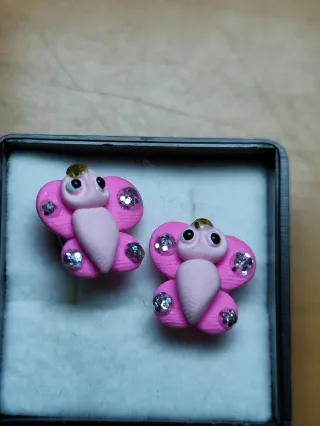 Pendientes infantiles mariposa rosa